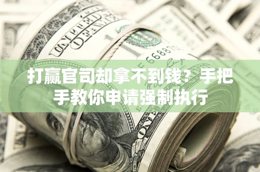 济南打赢官司却拿不到钱？手把手教你申请强制执行